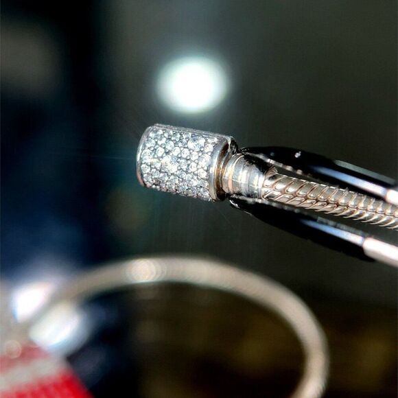 Pandora Pave Cz Barrel Clasp Bracelet/Necklace - Picture 2 of 7